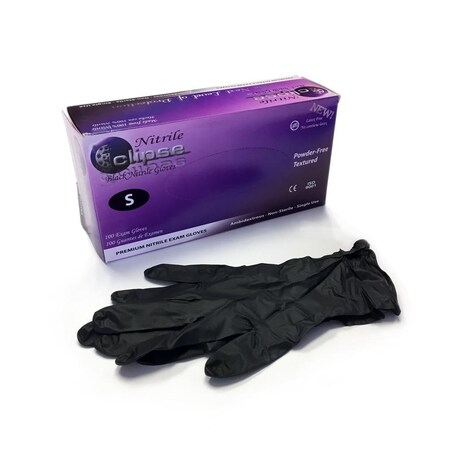 Aoss Medical Supply Eclipse, Disposable Gloves, Nitrile, L, 100 PK, Black 104-8-BX